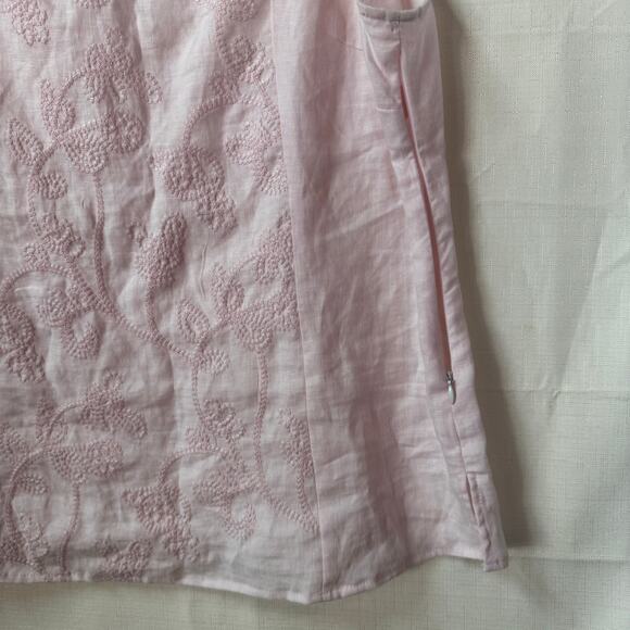 SUSAN BRISTOL 100% Linen Top Size M Embroidered Summer Beach Lagenlook Coastal - Picture 5 of 8